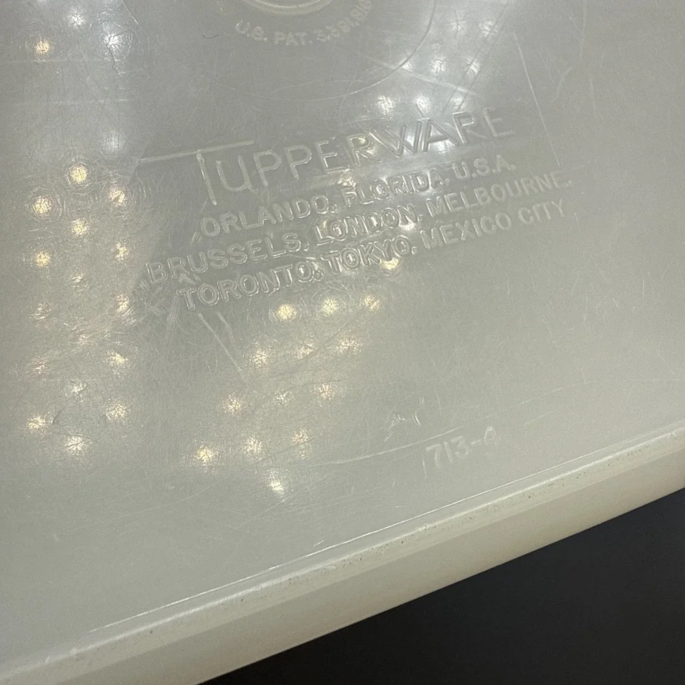 Vintage Clear Sheer‎ Tupperware Storage Container 713, Lid 714, Divider 715